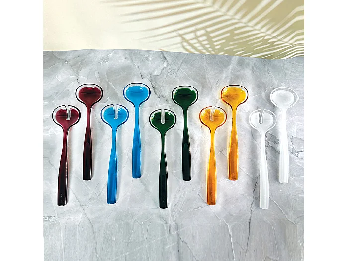 Posate da insalata Guzzini Dolcevita turchese