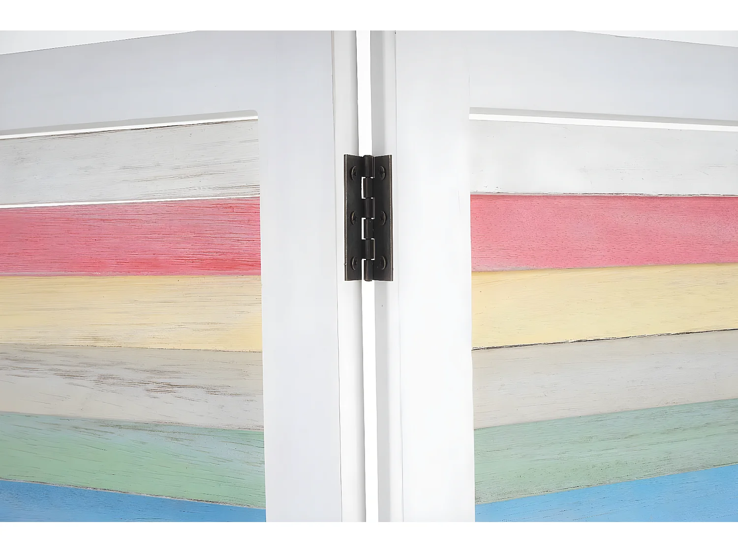 Paravent 4 panneaux en bois blanche 161 x 2 x 170 cm PAR04037