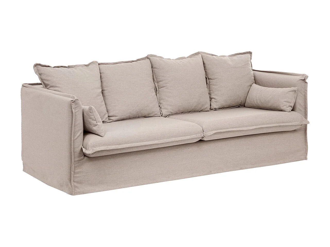 Canapé Convertible "Odilon" 200cm Beige Lin