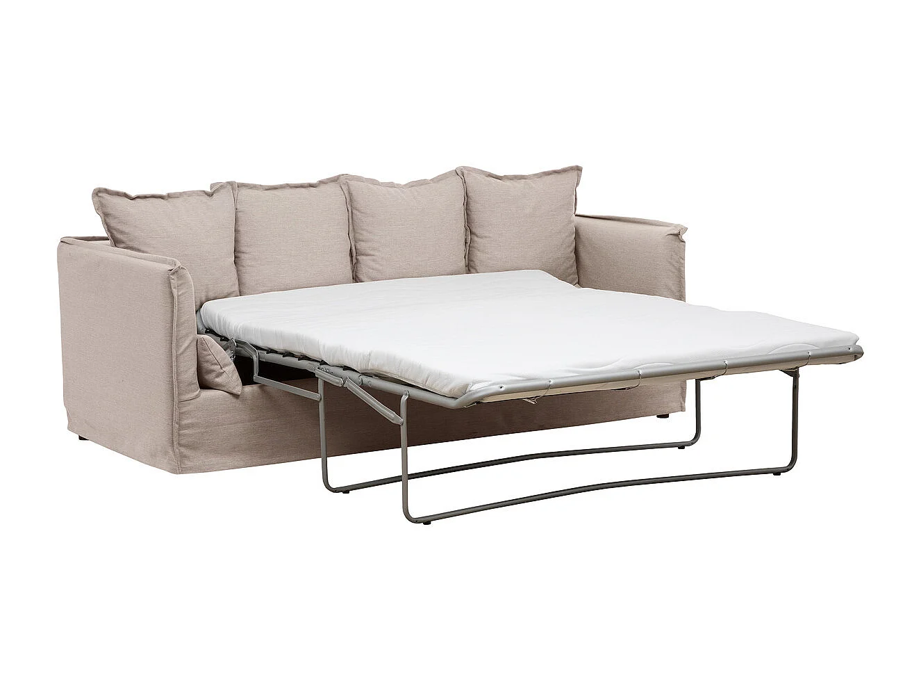 Canapé Convertible "Odilon" 200cm Beige Lin