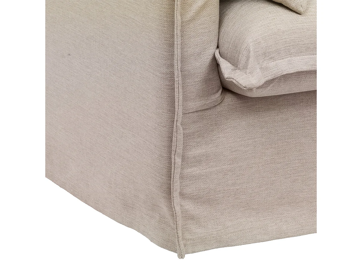 Canapé Convertible "Odilon" 200cm Beige Lin