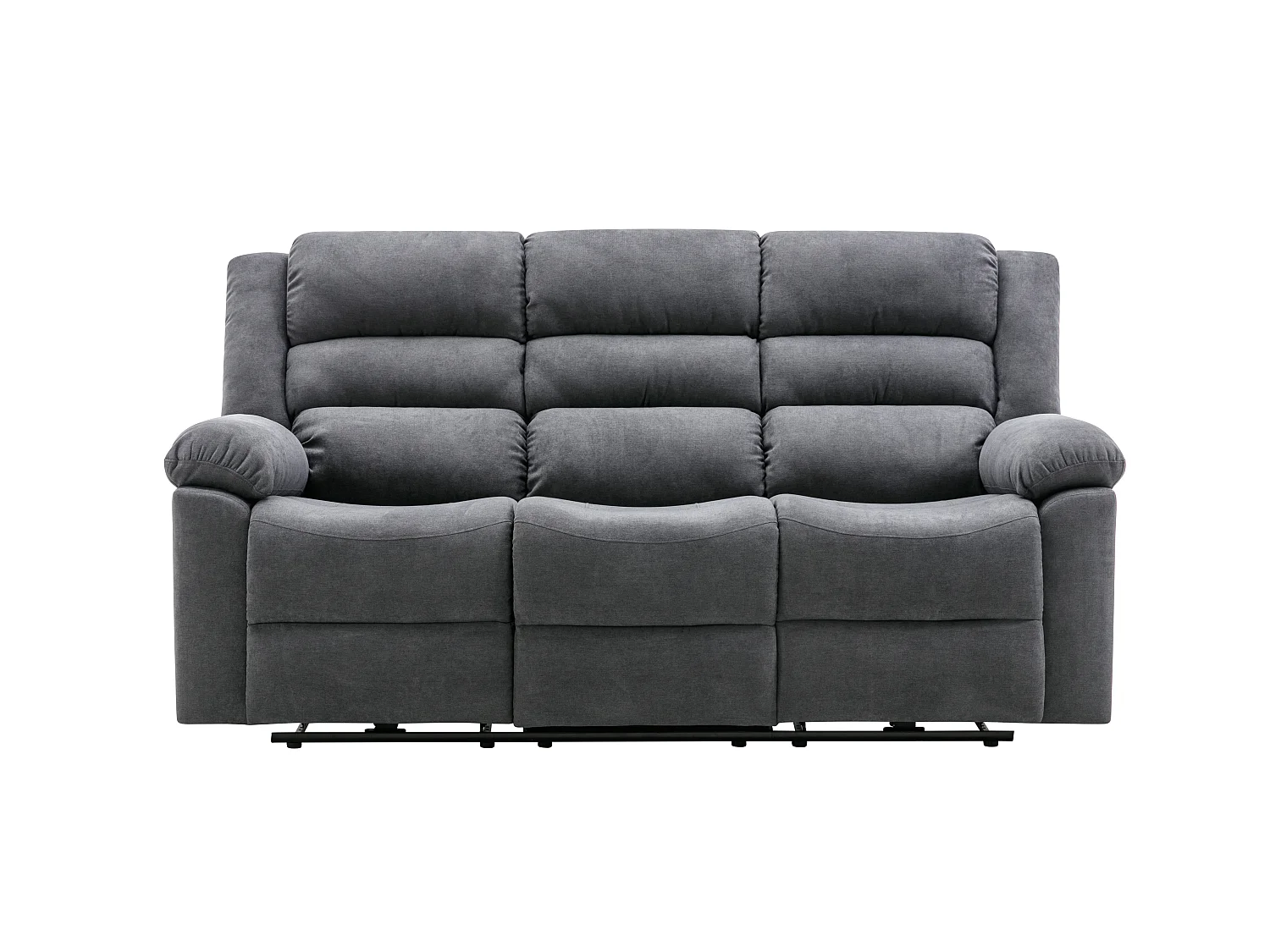 Canapé 3 places et 2 places relax électrique en tissu gris BUROLO