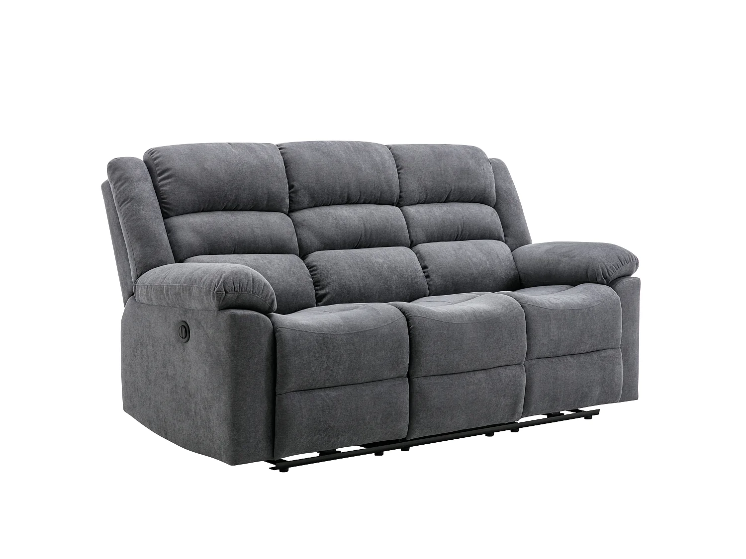 Canapé 3 places et 2 places relax électrique en tissu gris BUROLO