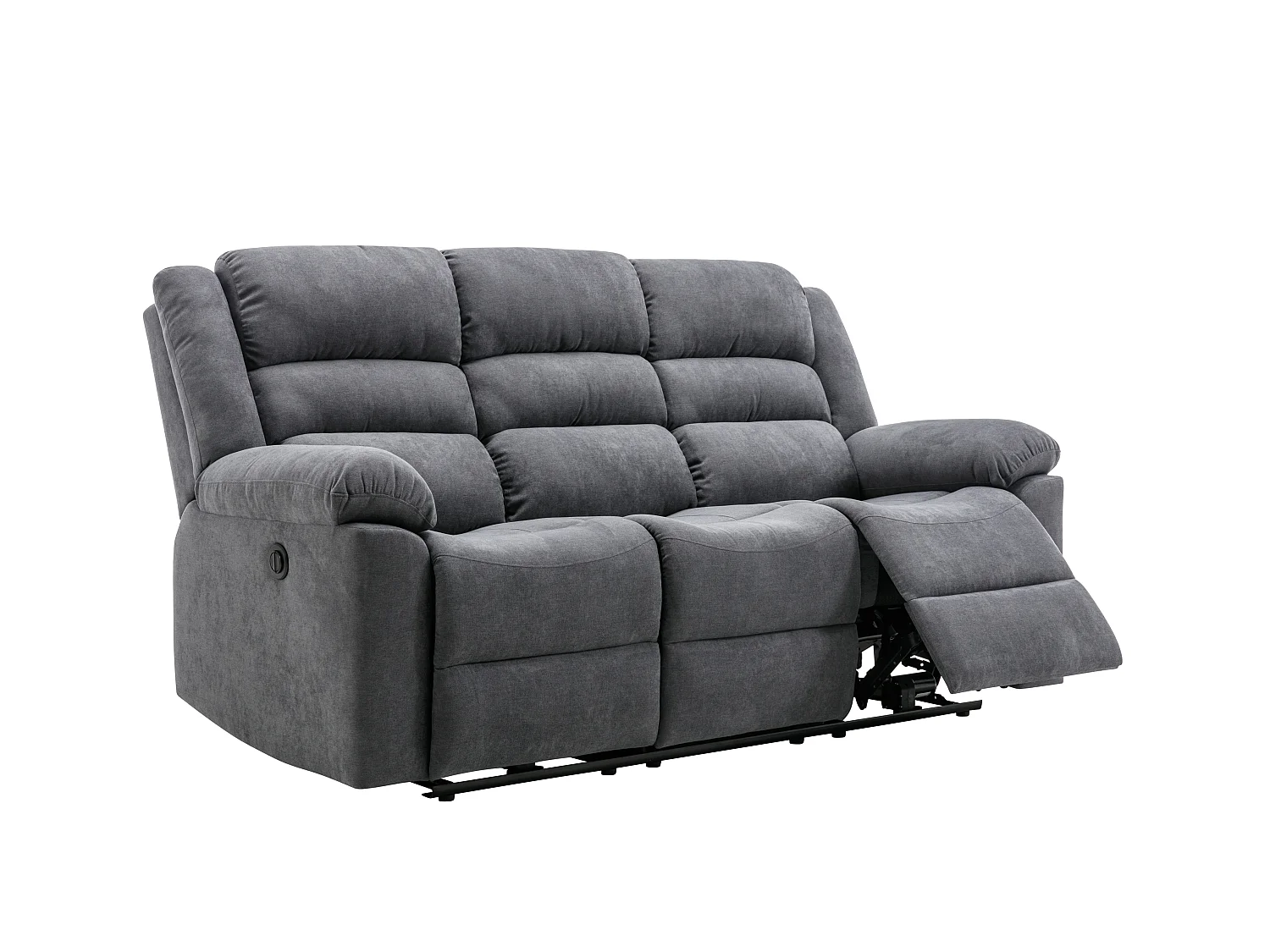 Canapé 3 places et 2 places relax électrique en tissu gris BUROLO