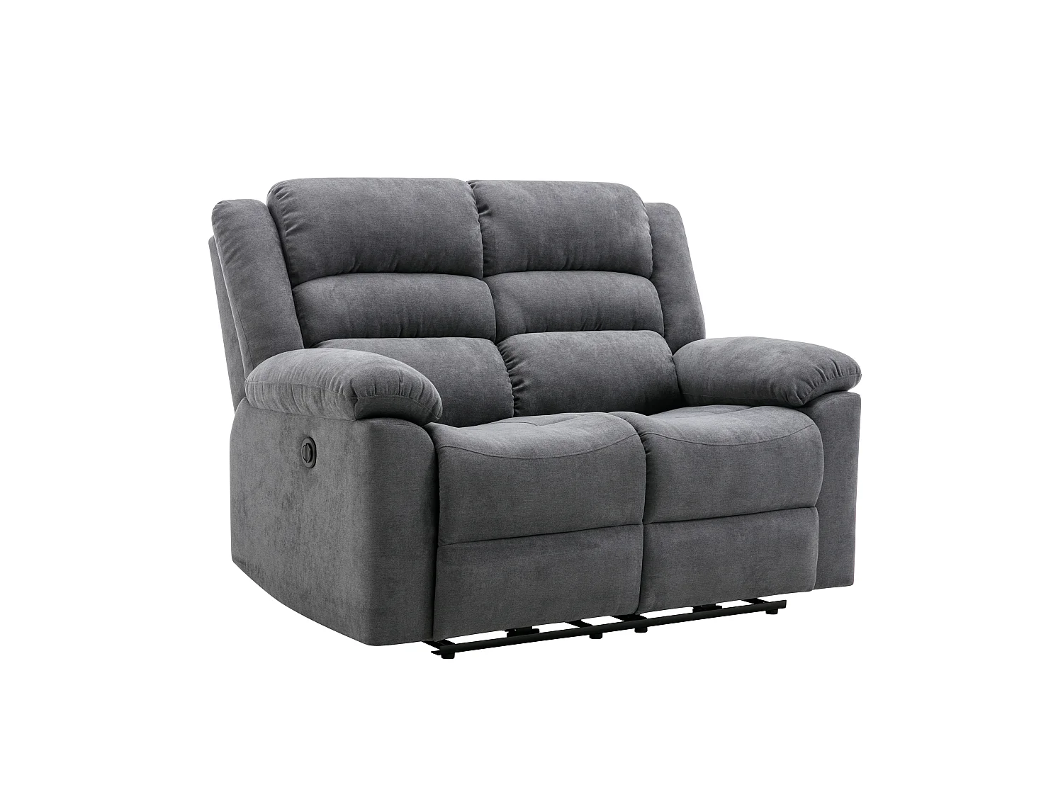 Canapé 3 places et 2 places relax électrique en tissu gris BUROLO
