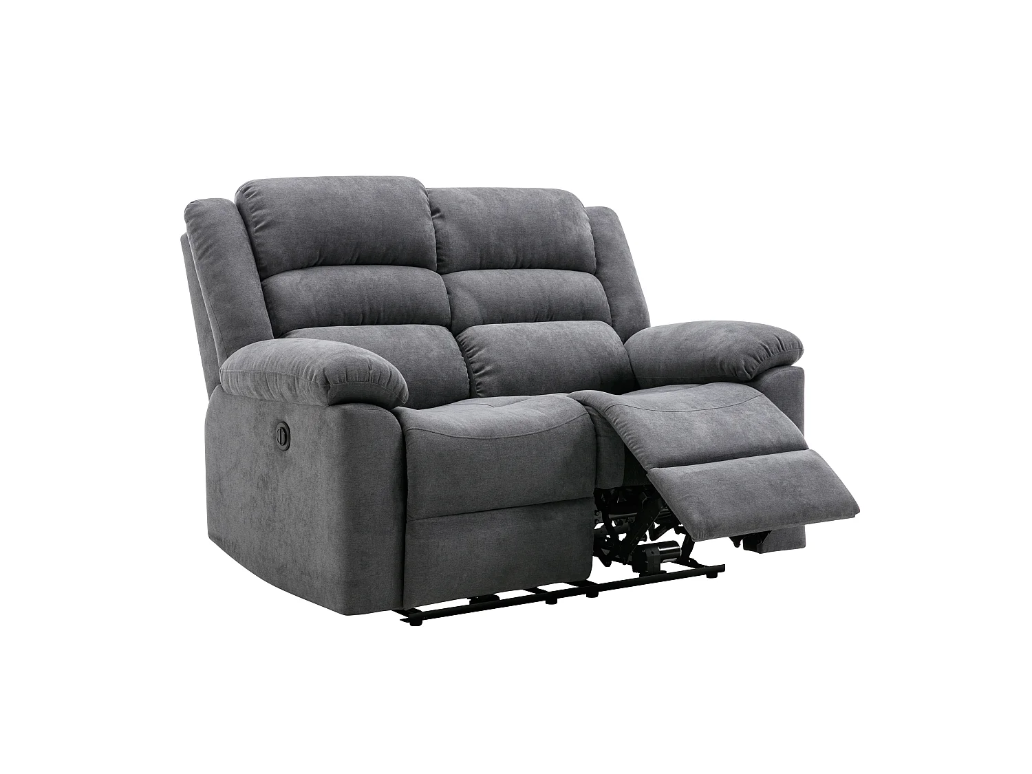 Canapé 3 places et 2 places relax électrique en tissu gris BUROLO