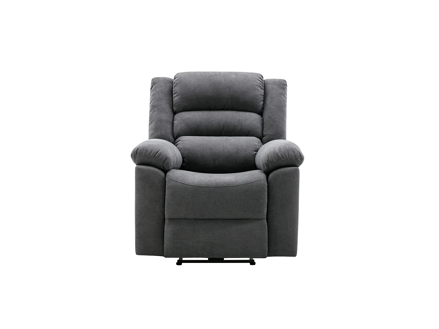 Canapé 3 places et fauteuil relax électrique en tissu gris BUROLO