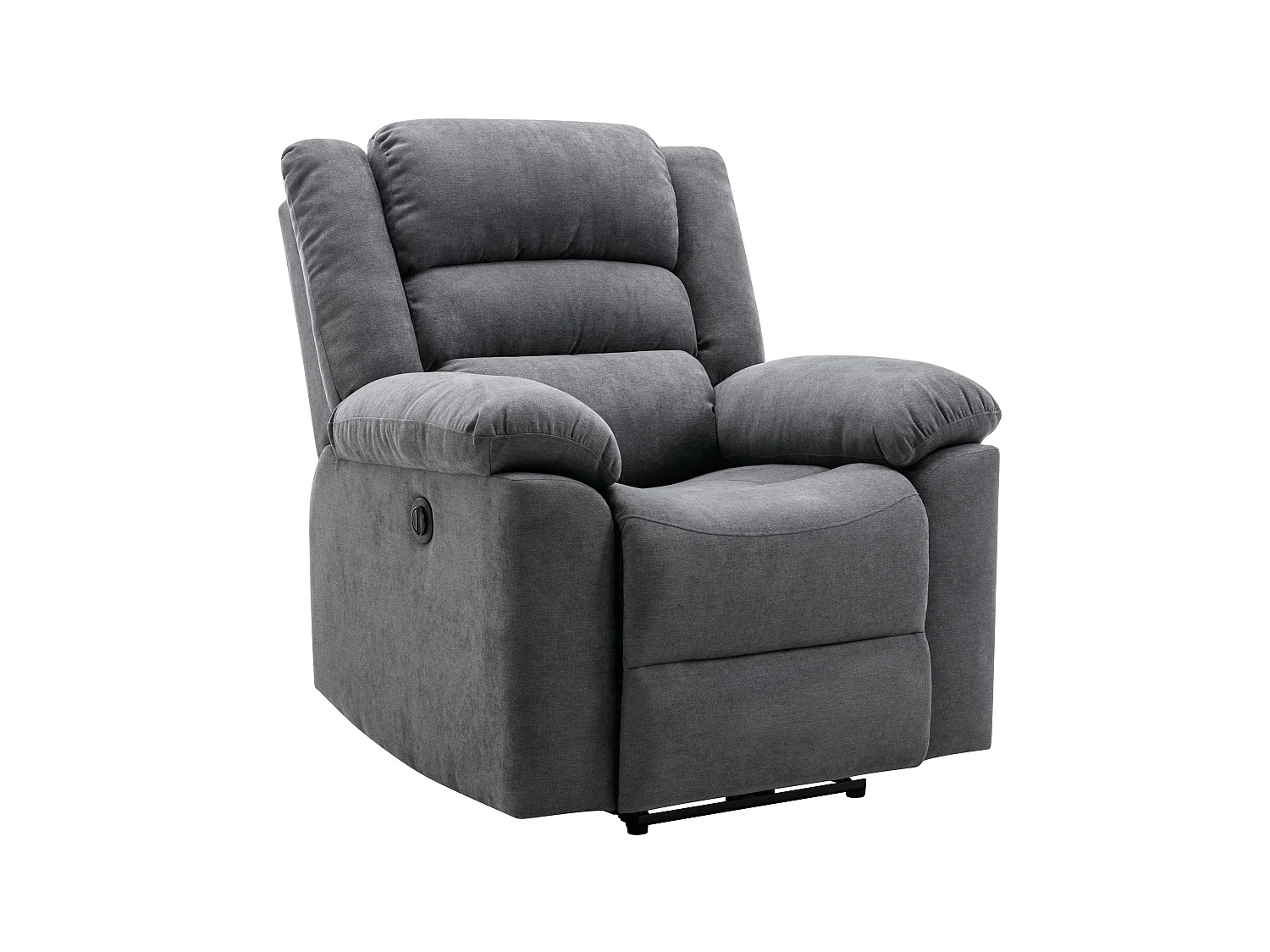 Canapé 3 places et fauteuil relax électrique en tissu gris BUROLO