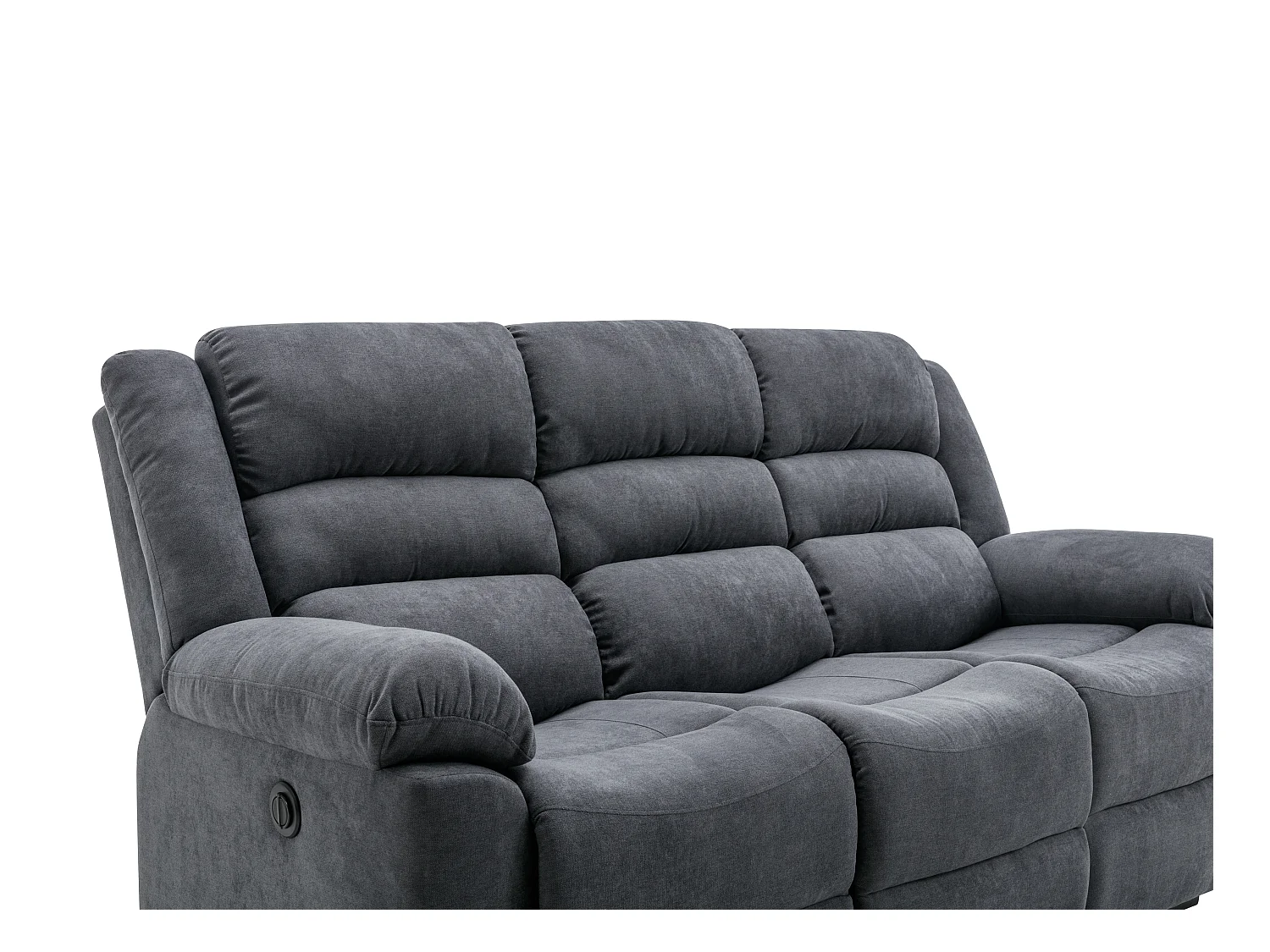 Canapé 3 places et fauteuil relax électrique en tissu gris BUROLO