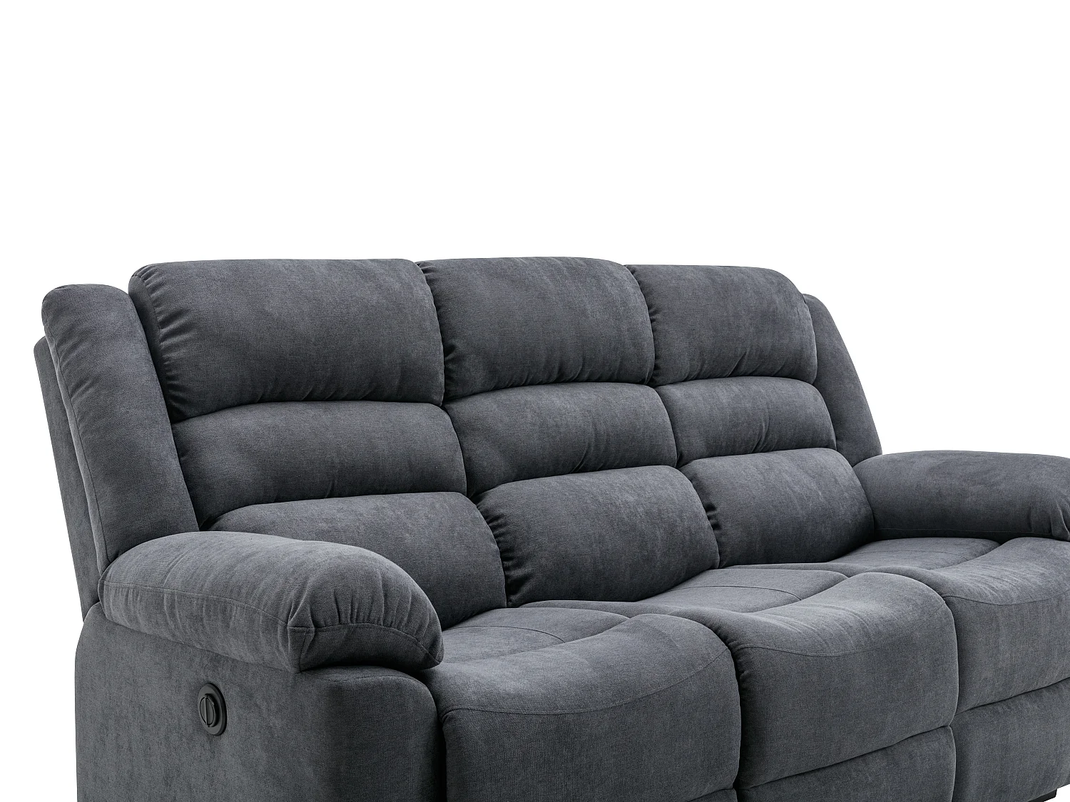 Canapé 3 places et fauteuil relax électrique en tissu gris BUROLO