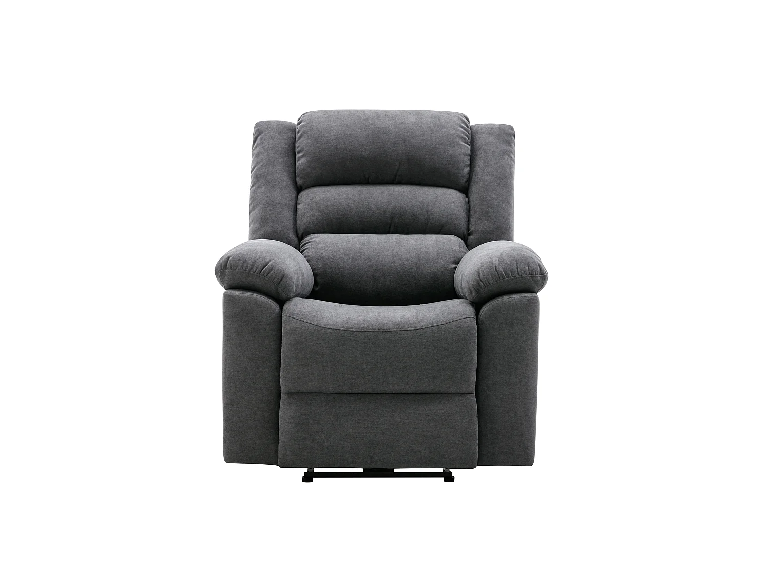 Canapé 3 places et fauteuil relax électrique en tissu gris BUROLO