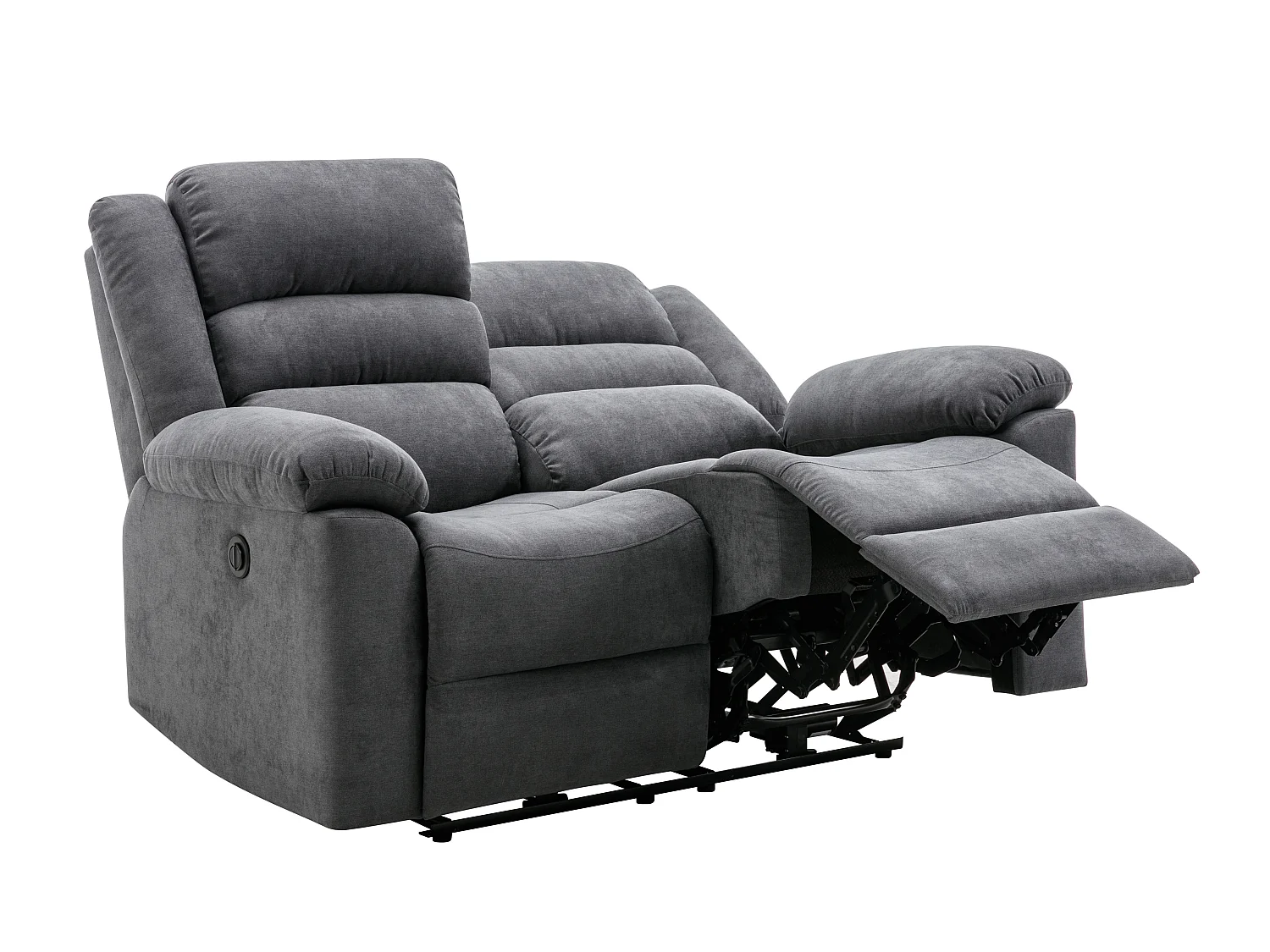 Canapé 3 places, 2 places et fauteuil relax électrique en tissu gris BUROLO