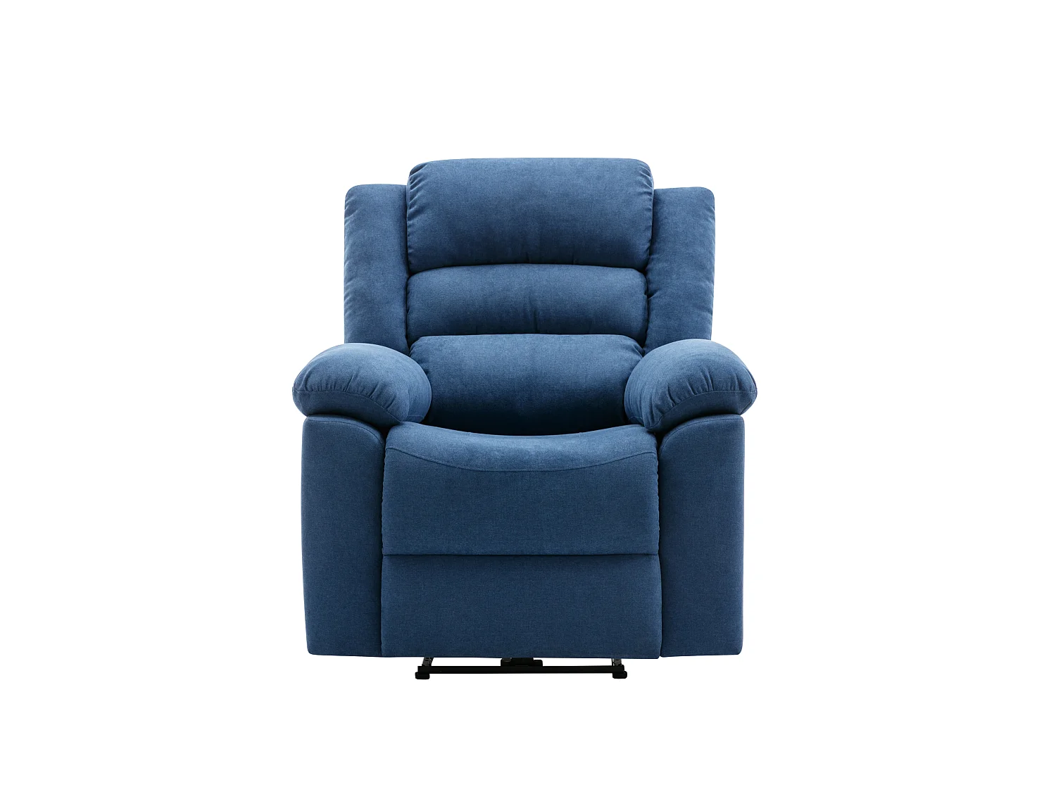 Canapé 3 places et fauteuil relax électrique en tissu bleu BUROLO