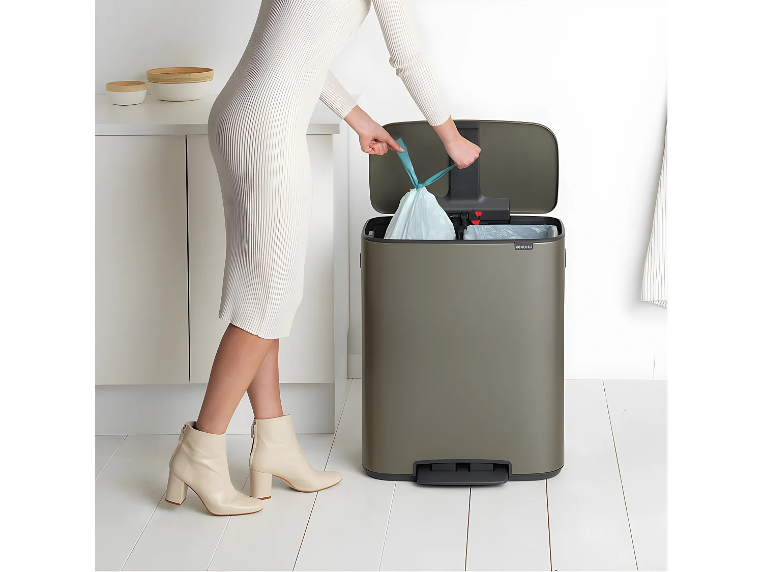 Brabantia Poubelle à pédale 2x30l platinum - 211546