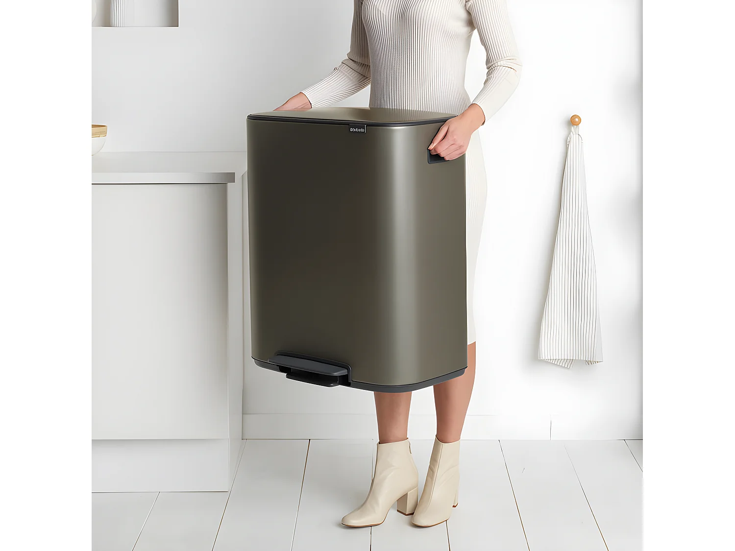 Brabantia Poubelle à pédale 2x30l platinum - 211546