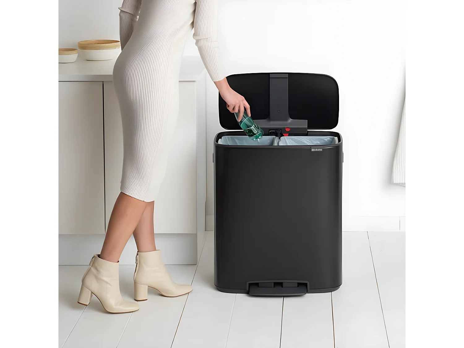 Brabantia Poubelle à pédale 2x30l matt black - 211508