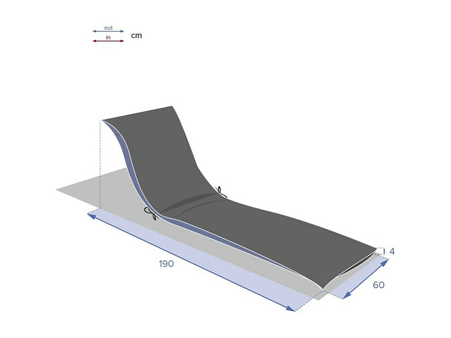 Coussin transat Korai 190 cm bleu canard Hespéride