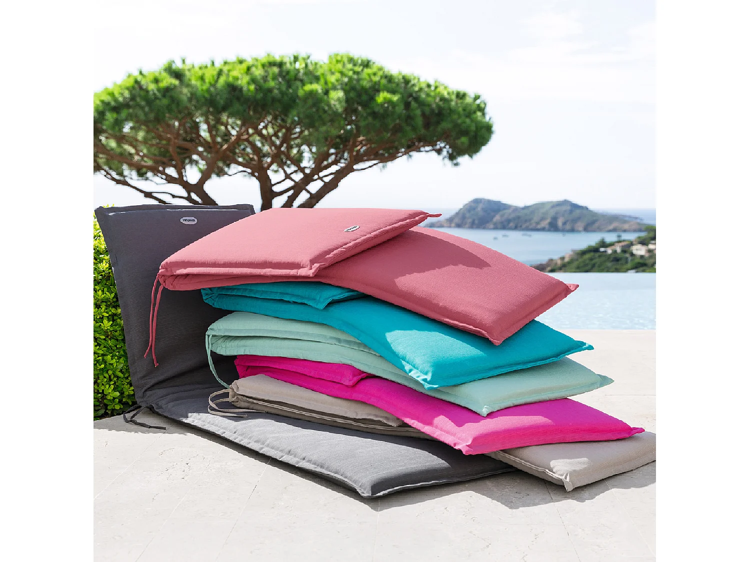 Coussin transat Korai 190 cm bleu canard Hespéride