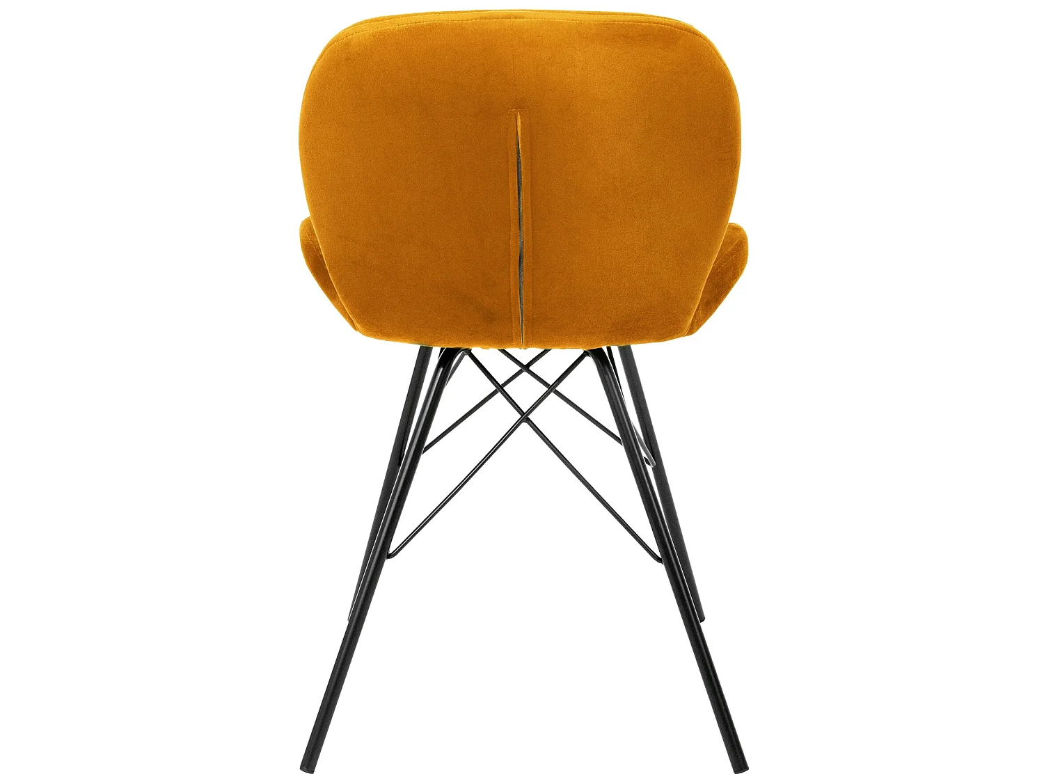 Silla de comedor Juego de 2 Funda de terciopelo amarillo con patas de metal incl. Material de montaje ML-Design
