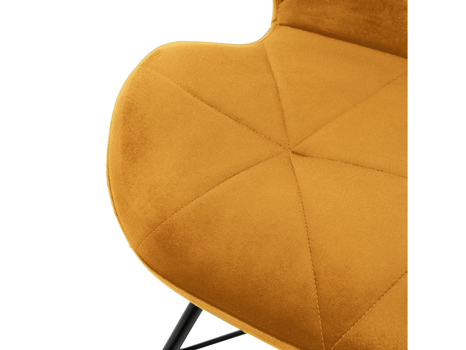 Silla de comedor Juego de 2 Funda de terciopelo amarillo con patas de metal incl. Material de montaje ML-Design