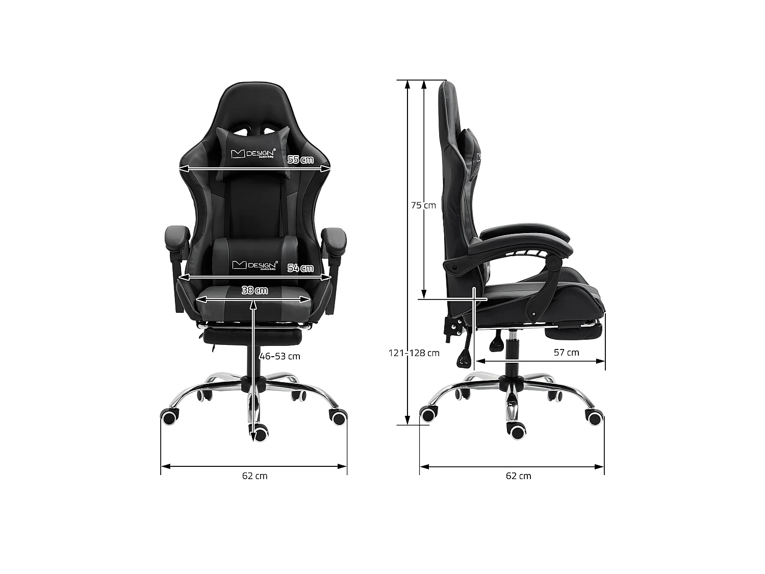 Massage Gaming Chair Chaise de bureau Racing Chaise de bureau Réglable Gaming Ch