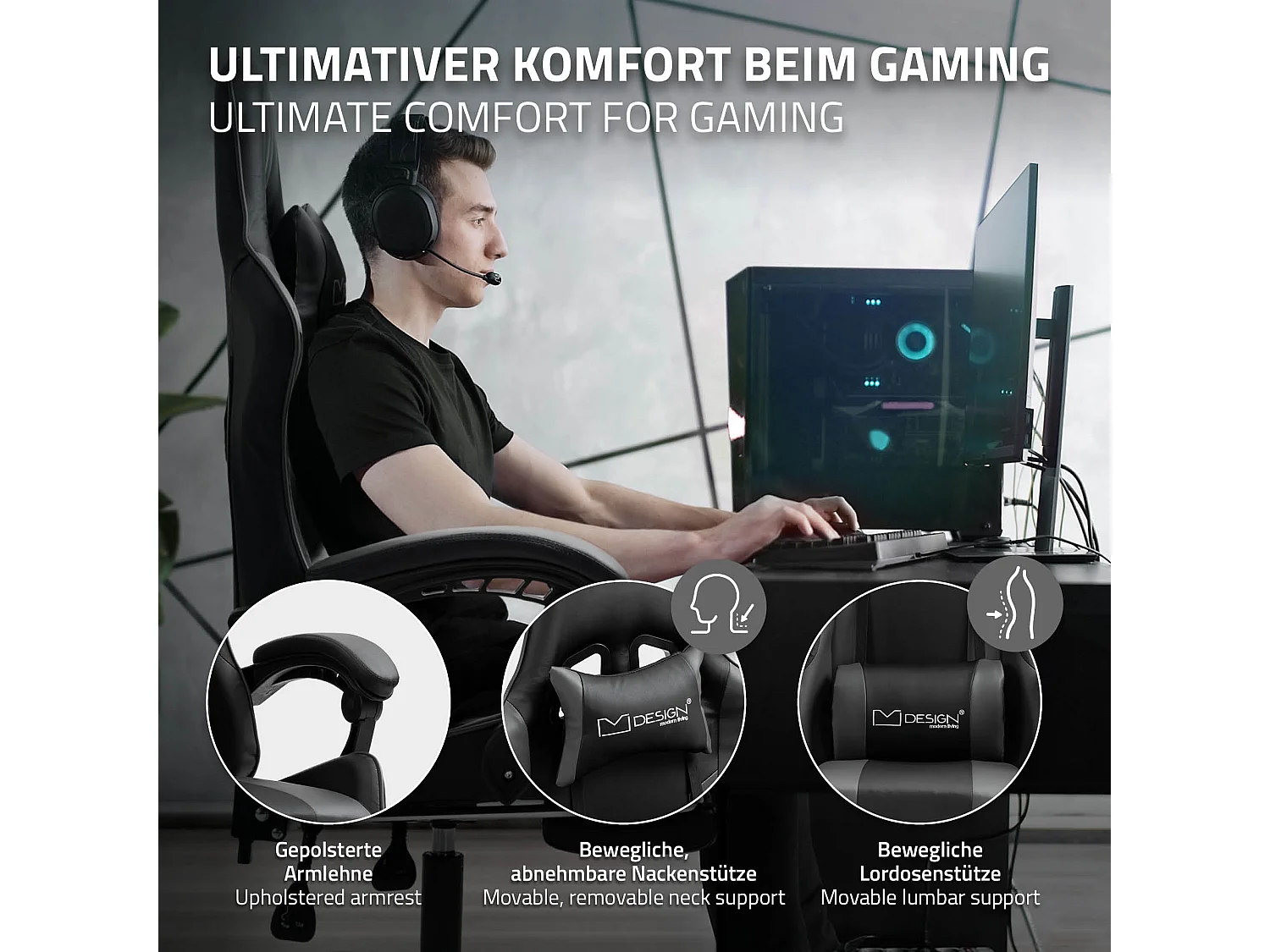 Massage Gaming Chair Chaise de bureau Racing Chaise de bureau Réglable Gaming Ch