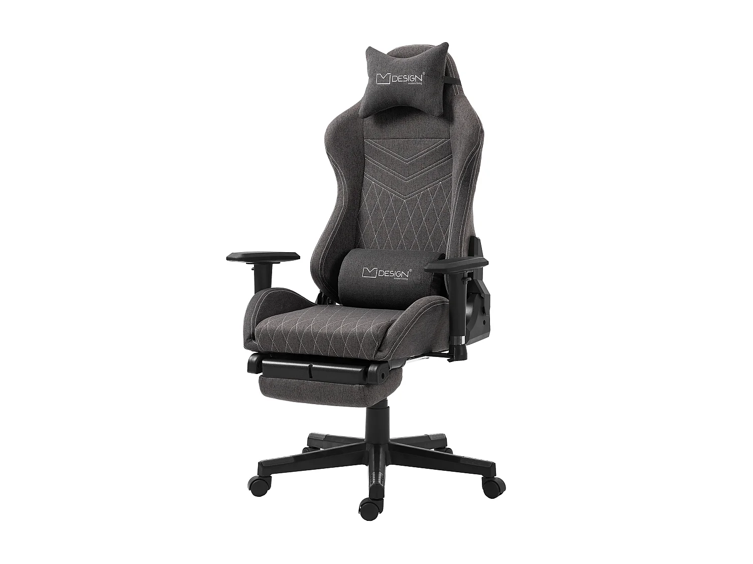 Chaise de gaming chaise de bureau pivotante réglable 122-131cm gris/joints blanc