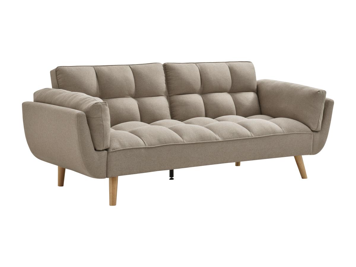 Schlafsofa Klappsofa 3-Sitzer - Stoff - Beige - LOELINE günstig online kaufen