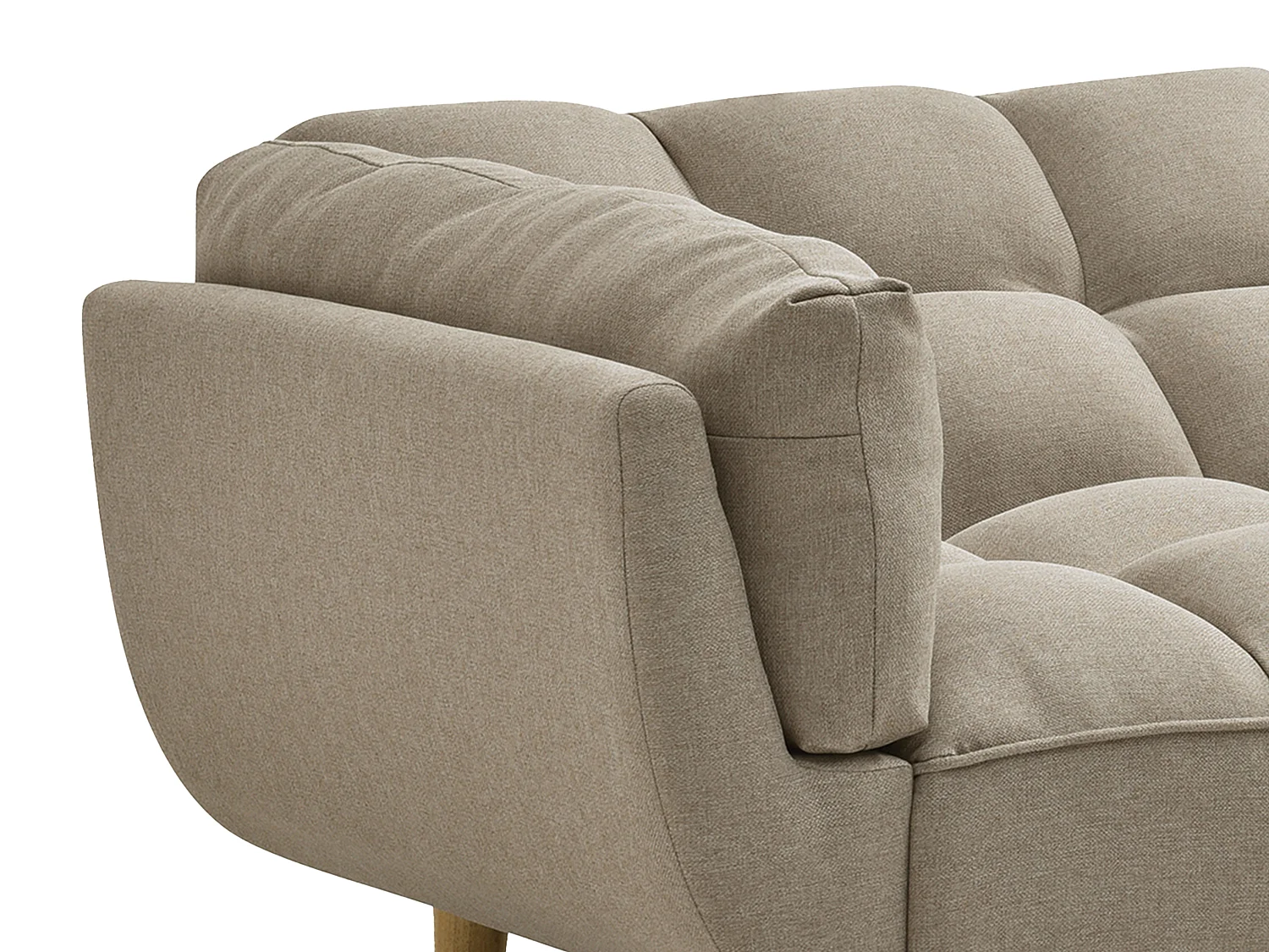 Slaapbank/zitbank met 3 plaatsen in beige stof LOELINE