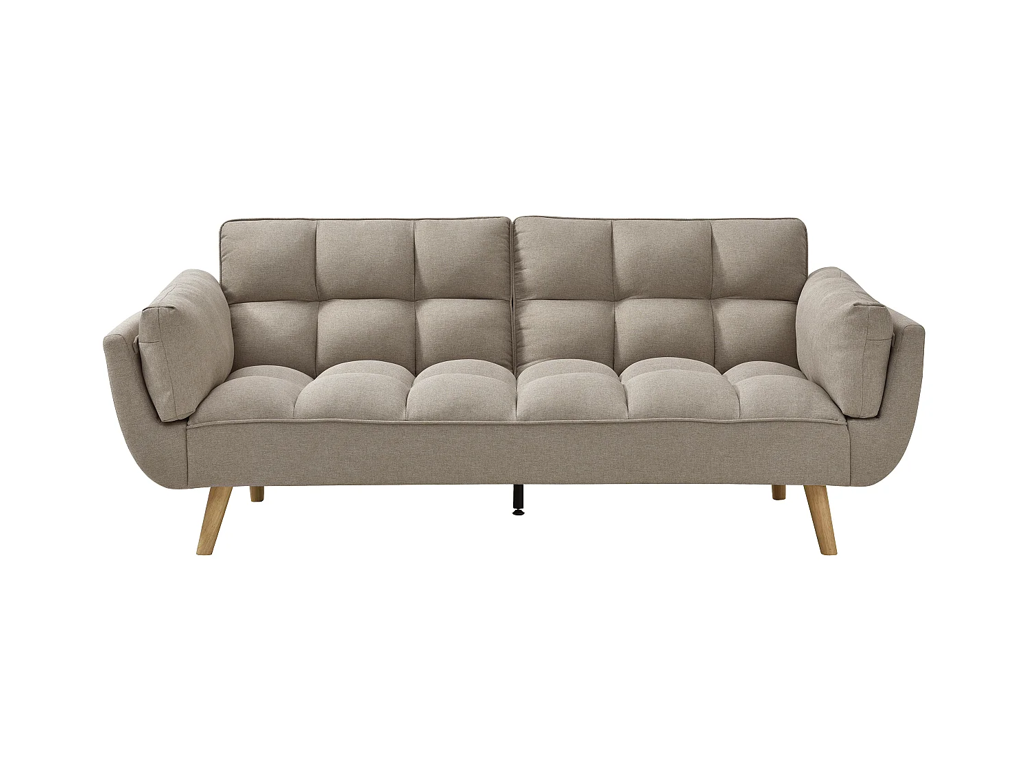 Slaapbank/zitbank met 3 plaatsen in beige stof LOELINE