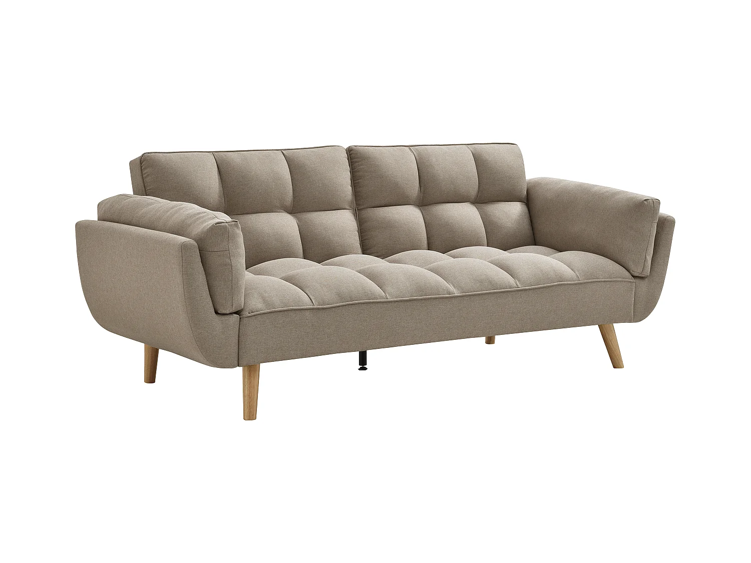 Slaapbank/zitbank met 3 plaatsen in beige stof LOELINE