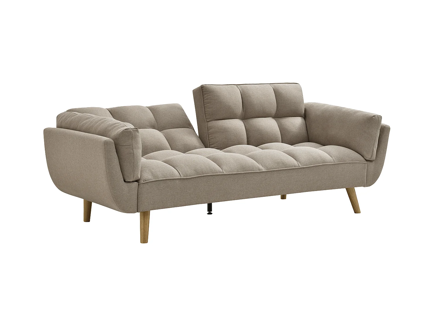 Slaapbank/zitbank met 3 plaatsen in beige stof LOELINE