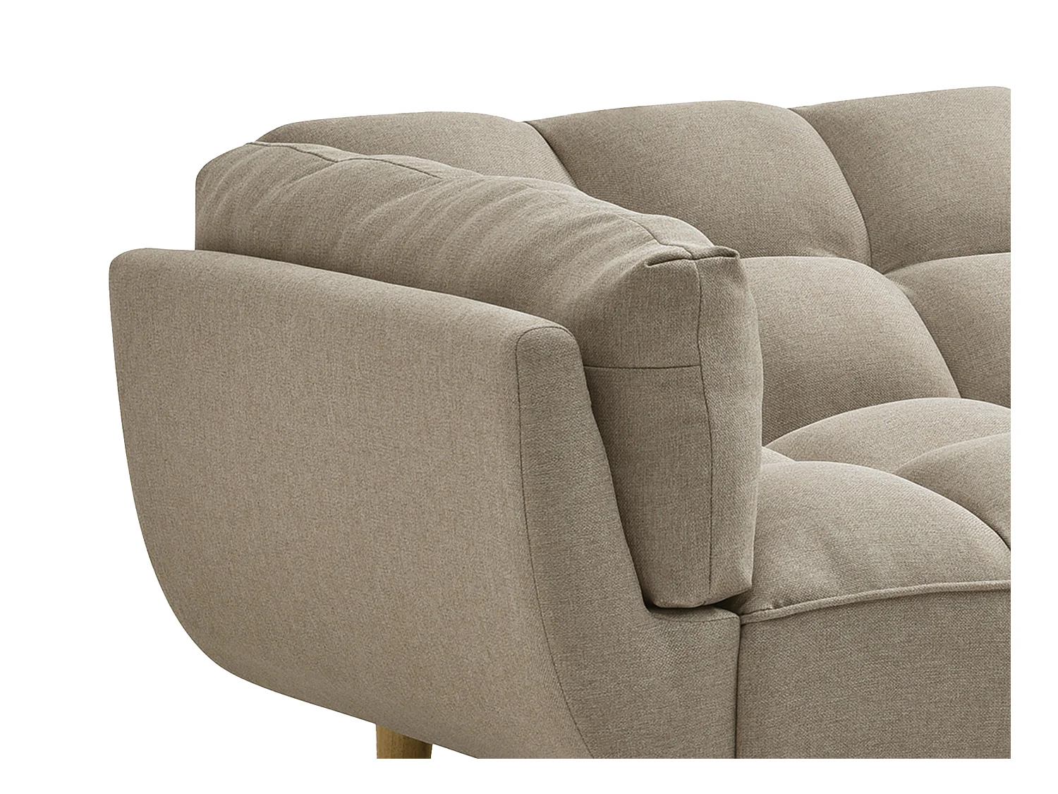 Slaapbank/zitbank met 3 plaatsen in beige stof LOELINE