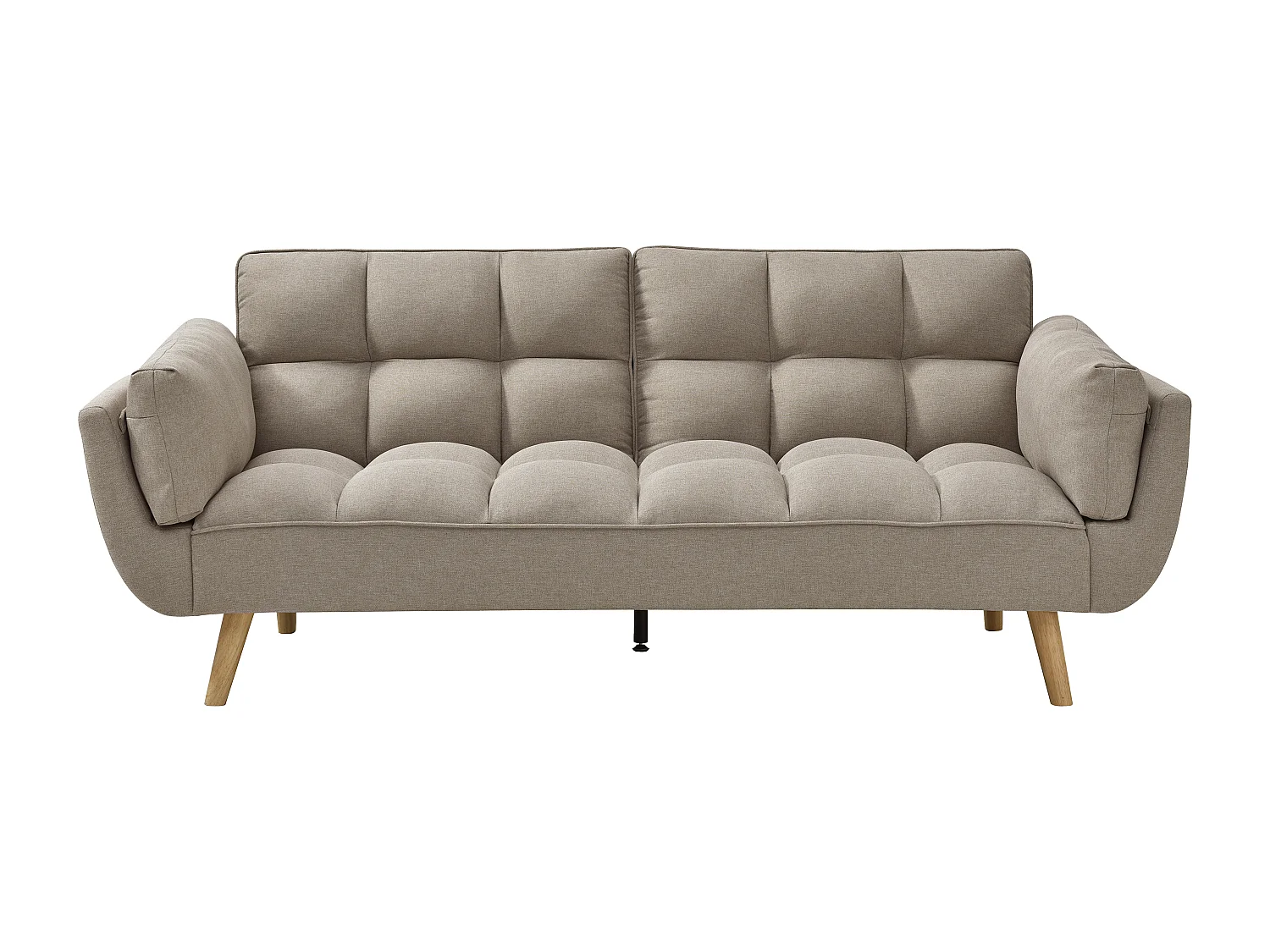 Canapé 3 places convertible clic-clac en tissu beige LOELINE