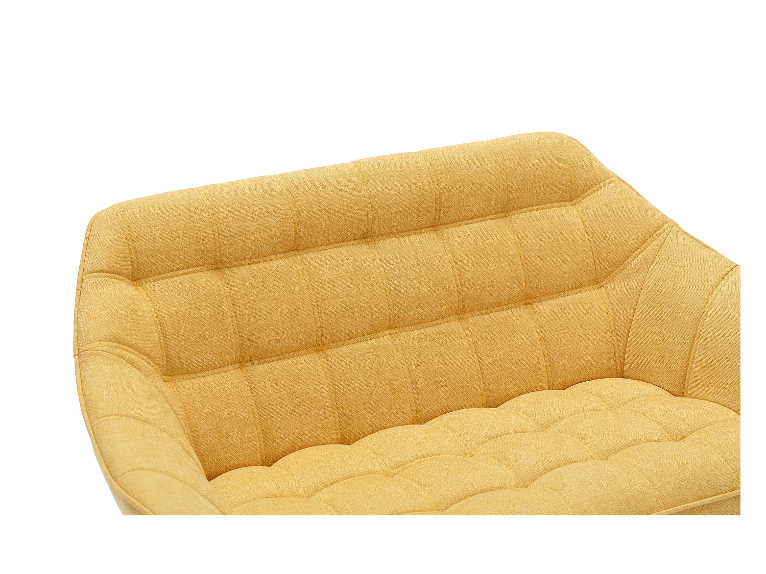 Tweezitsslaapbank van mosterdgele stof CASERTA