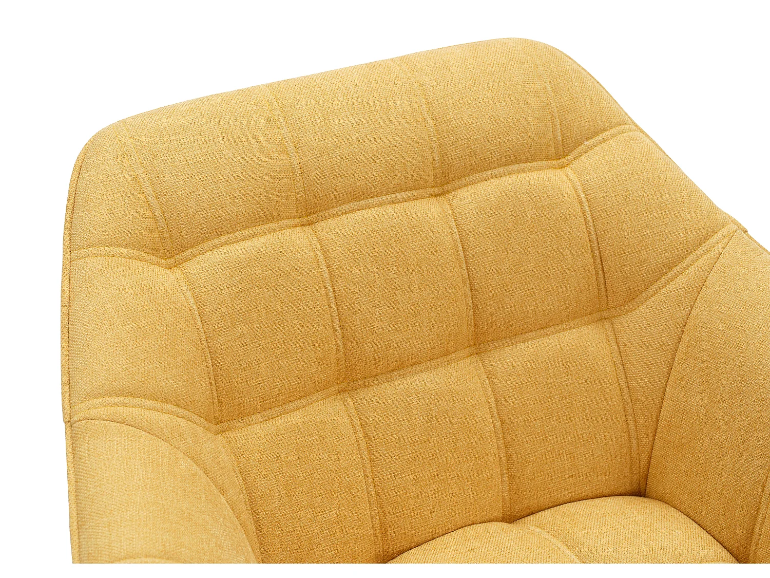 Fauteuil en tissu jaune moutarde CASERTA