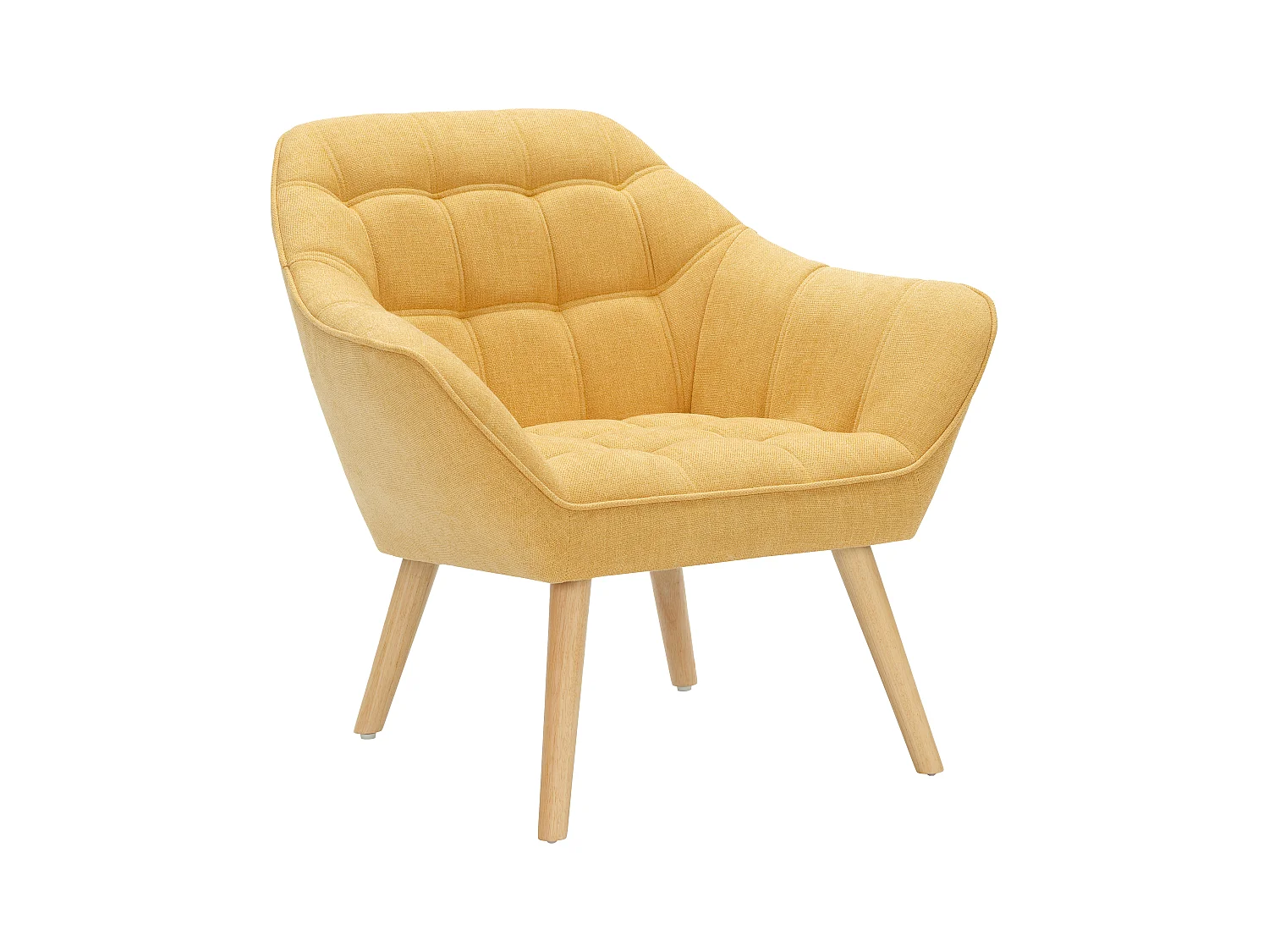 Sillón de tela color mostaza CASERTA