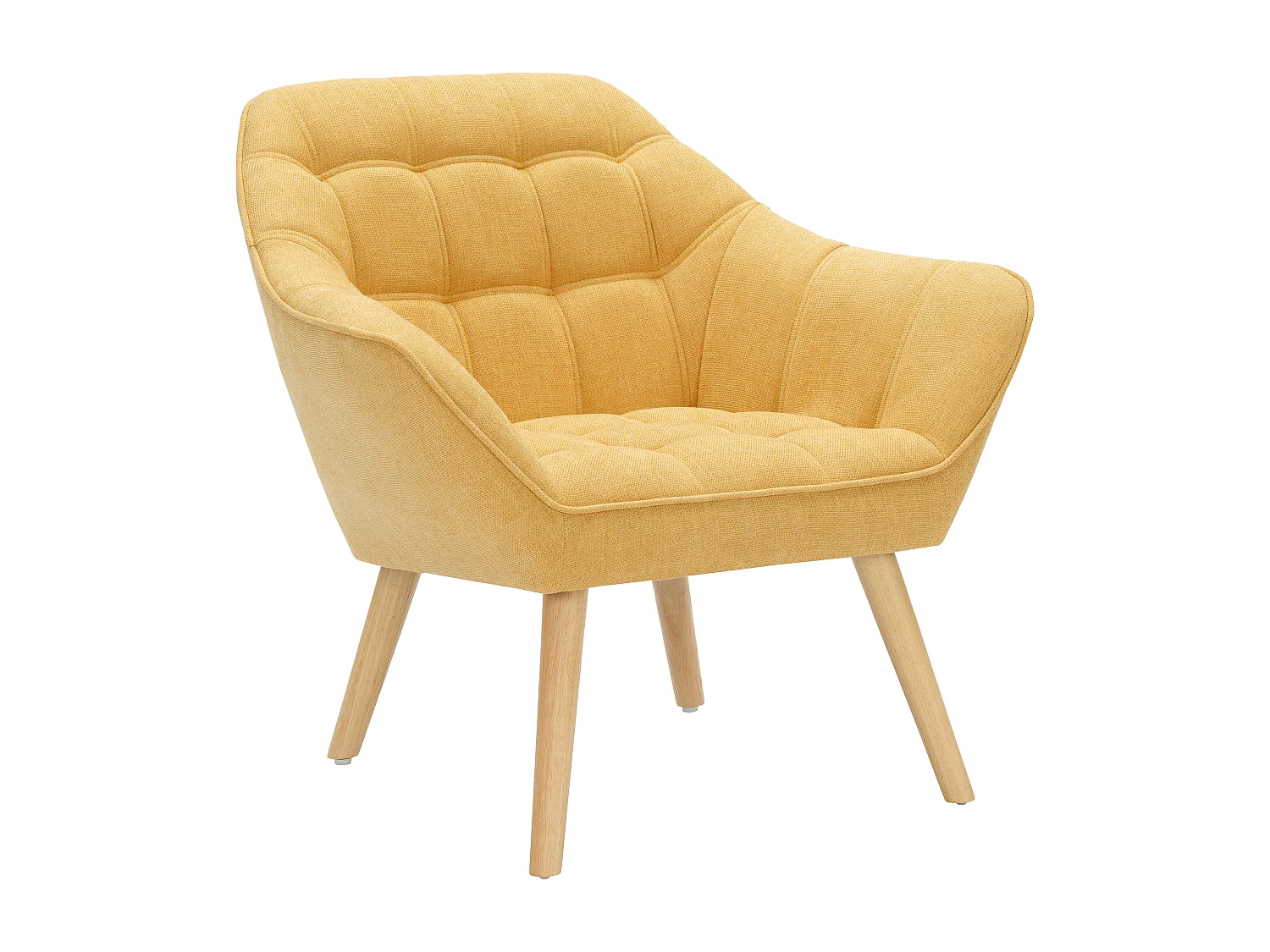 Fauteuil van mosterdgele stof CASERTA