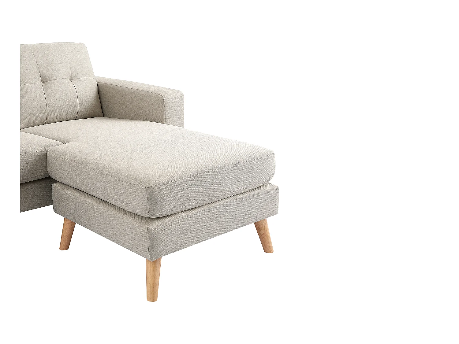 Kanapa narożna dwustronna z beżową tapicerką - BARTOLOME