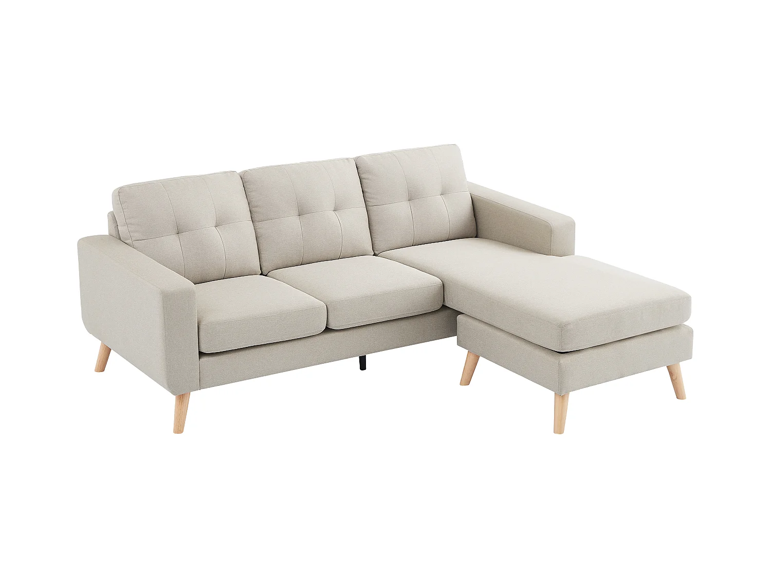 Canapé d'angle réversible en tissu beige BARTOLOME