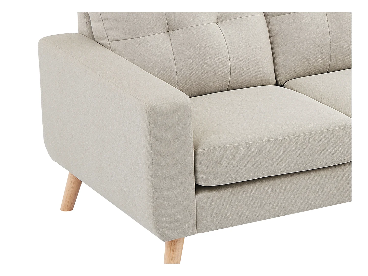 Canapé d'angle réversible en tissu beige BARTOLOME