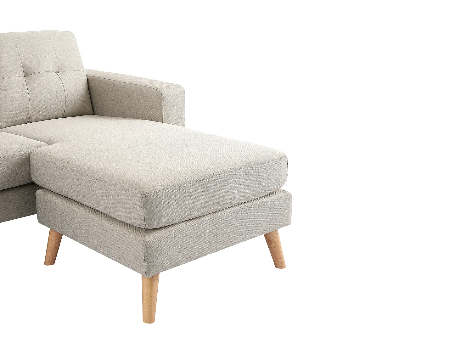 Canapé d'angle réversible en tissu beige BARTOLOME