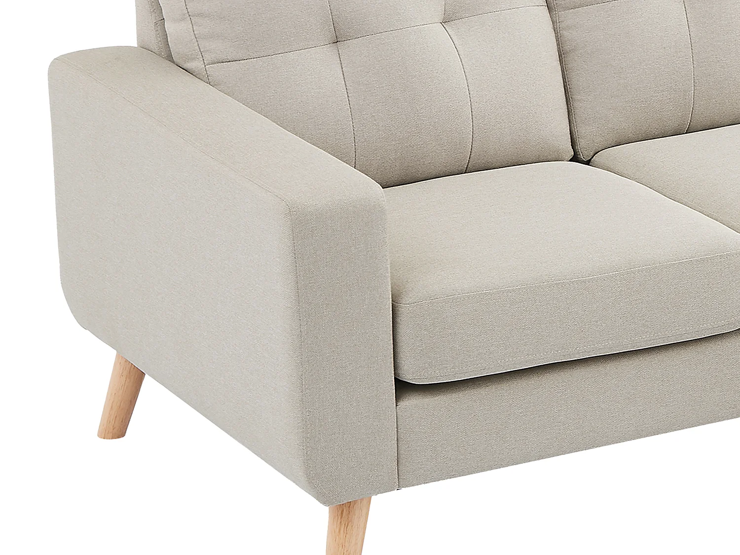 Canapé d'angle réversible en tissu beige BARTOLOME