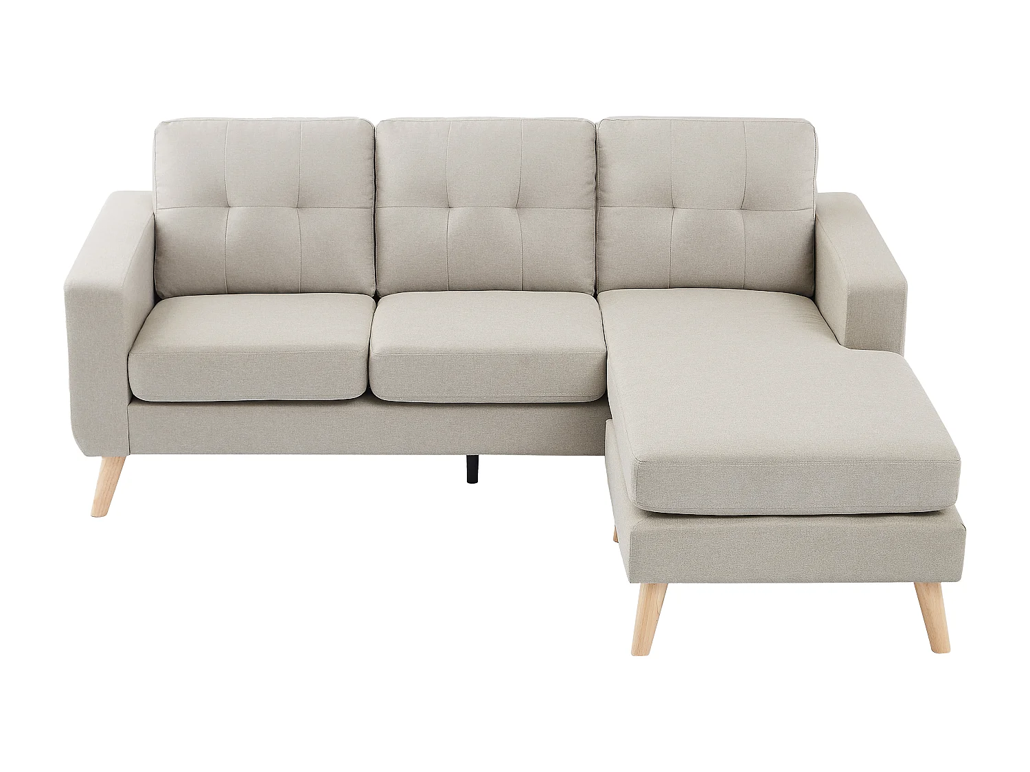 Canapé d'angle réversible en tissu beige BARTOLOME