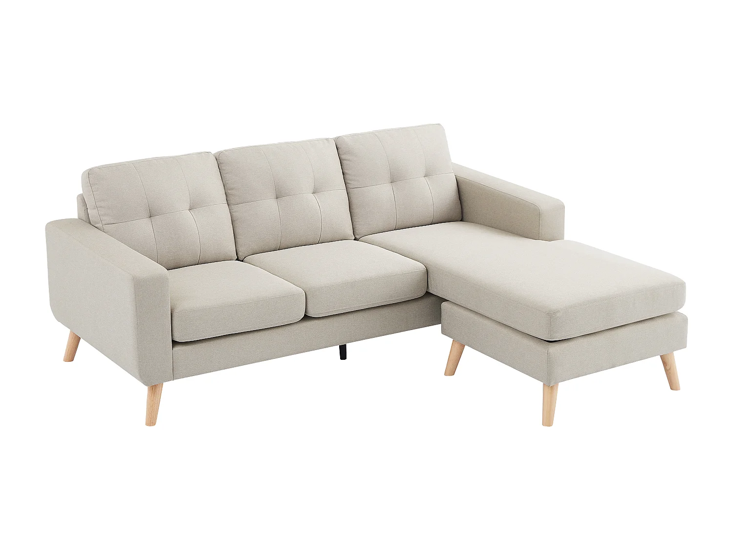 Canapé d'angle réversible en tissu beige BARTOLOME