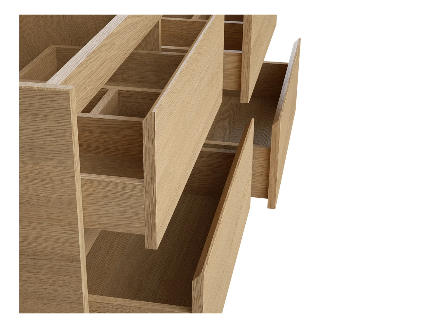 Badkamermeubel met dubbele wastafel van steen met spiegel - Eikenfineer - 120 cm - MILIPAM