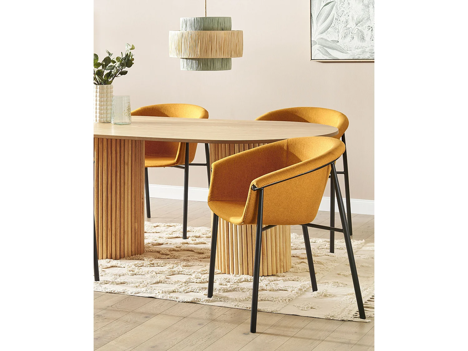 Set van 2 eetkamerstoelen AMES Oranje
