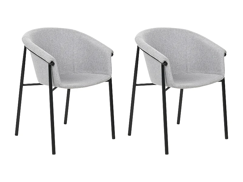 Lot de 2 chaises de salle à manger AMES Gris clair