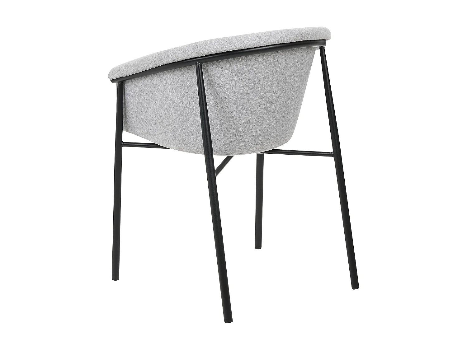 Esszimmerstuhl 2er Set Stoffbezug grau mit Metallbeinen schwarz modern Ames