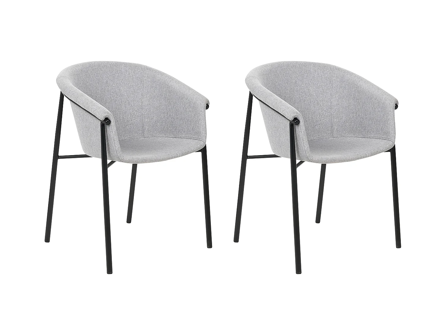 Lot de 2 chaises de salle à manger AMES Gris clair